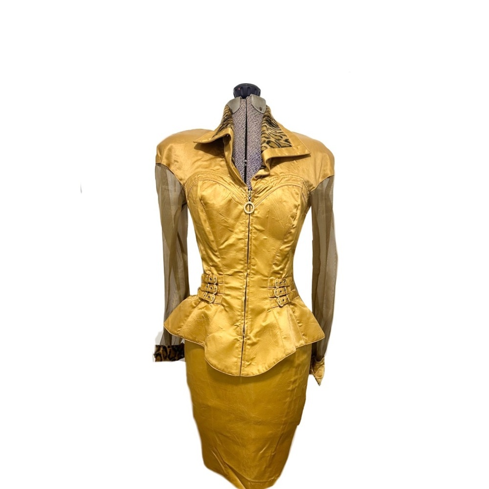 Vintage Gold and Leopard Suit Set